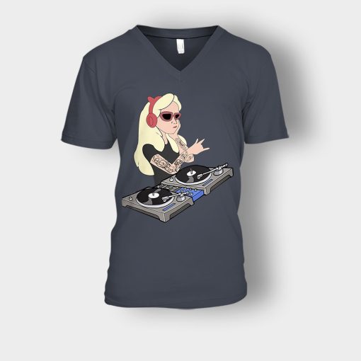 Princess-Dj-Disney-Unisex-V-Neck-T-Shirt-Dark-Heather