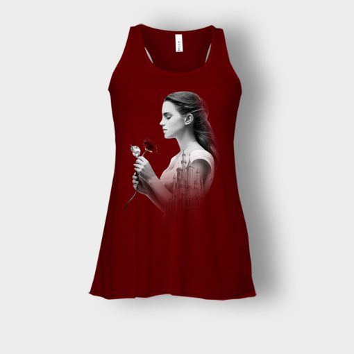 Princess-Trapped-In-Castle-Disney-Beauty-And-The-Beast-Bella-Womens-Flowy-Tank-Maroon
