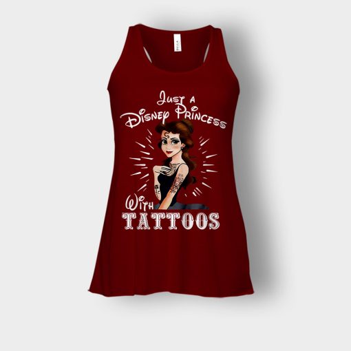 Princess-With-Tattoos-Disney-Bella-Womens-Flowy-Tank-Maroon