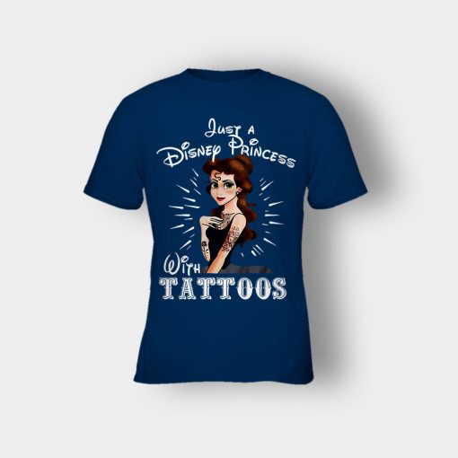 Princess-With-Tattoos-Disney-Kids-T-Shirt-Navy