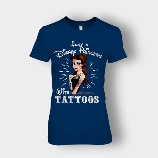 Princess-With-Tattoos-Disney-Ladies-T-Shirt-Navy