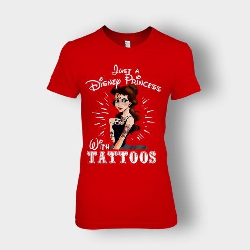 Princess-With-Tattoos-Disney-Ladies-T-Shirt-Red