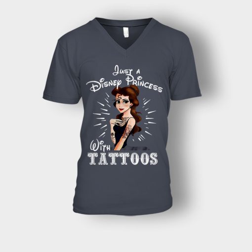 Princess-With-Tattoos-Disney-Unisex-V-Neck-T-Shirt-Dark-Heather