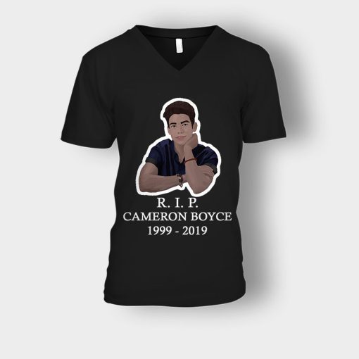 RIP-Cameron-Boyce-1999-2019-Rest-in-Peace-Cameron-Boyce-Unisex-V-Neck-T-Shirt-Black