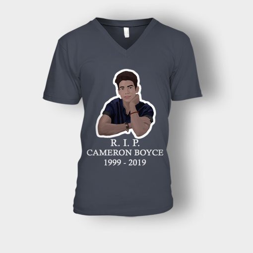 RIP-Cameron-Boyce-1999-2019-Rest-in-Peace-Cameron-Boyce-Unisex-V-Neck-T-Shirt-Dark-Heather