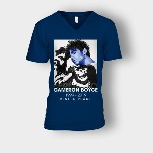 RIP-Cameron-Boyce-1999-E28093-2019-rest-in-peace-Unisex-V-Neck-T-Shirt-Navy