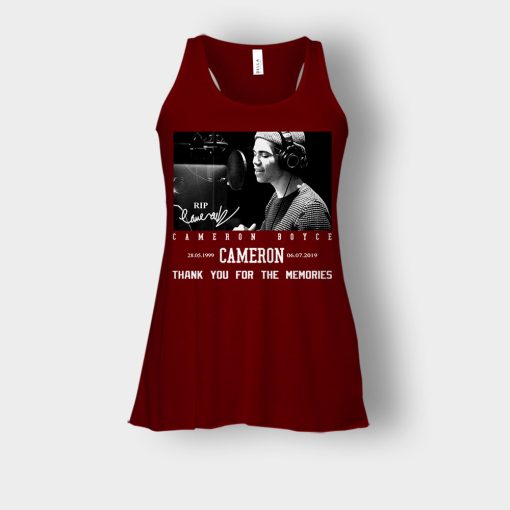 RIP-Cameron-Boyce-thanks-for-memories-Signature-Bella-Womens-Flowy-Tank-Maroon