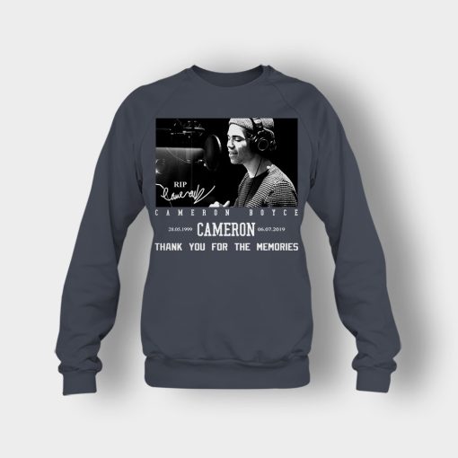 RIP-Cameron-Boyce-thanks-for-memories-Signature-Crewneck-Sweatshirt-Dark-Heather