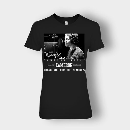 RIP-Cameron-Boyce-thanks-for-memories-Signature-Ladies-T-Shirt-Black