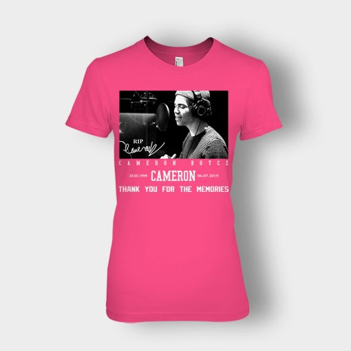 RIP-Cameron-Boyce-thanks-for-memories-Signature-Ladies-T-Shirt-Heliconia