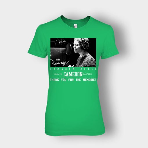 RIP-Cameron-Boyce-thanks-for-memories-Signature-Ladies-T-Shirt-Irish-Green