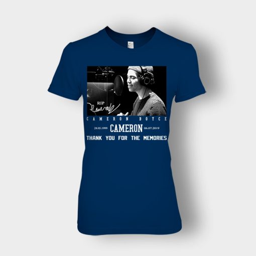 RIP-Cameron-Boyce-thanks-for-memories-Signature-Ladies-T-Shirt-Navy