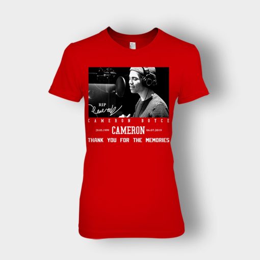 RIP-Cameron-Boyce-thanks-for-memories-Signature-Ladies-T-Shirt-Red