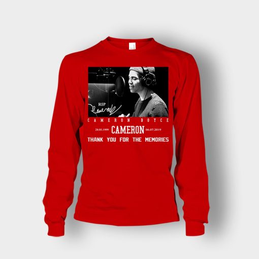 RIP-Cameron-Boyce-thanks-for-memories-Signature-Unisex-Long-Sleeve-Red