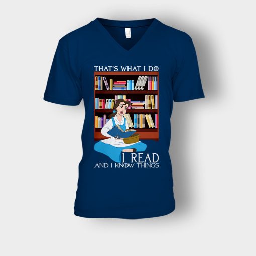 Reader-Disney-Beauty-And-The-Beast-Unisex-V-Neck-T-Shirt-Navy