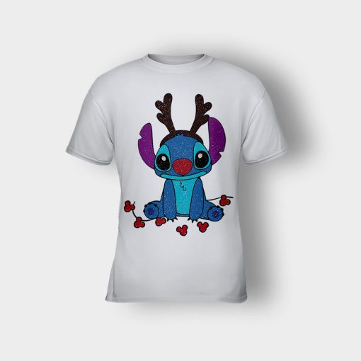 Resting-Christmas-Face-Disney-Lilo-And-Stitch-Kids-T-Shirt-Ash