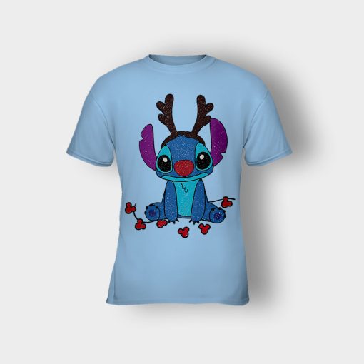 Resting-Christmas-Face-Disney-Lilo-And-Stitch-Kids-T-Shirt-Light-Blue