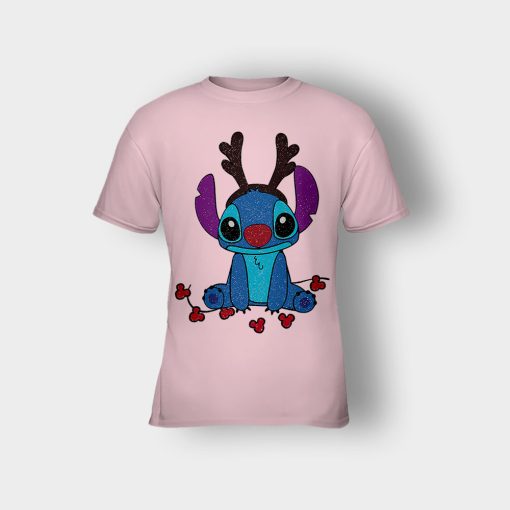 Resting-Christmas-Face-Disney-Lilo-And-Stitch-Kids-T-Shirt-Light-Pink