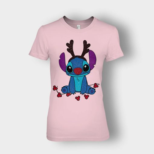 Resting-Christmas-Face-Disney-Lilo-And-Stitch-Ladies-T-Shirt-Light-Pink