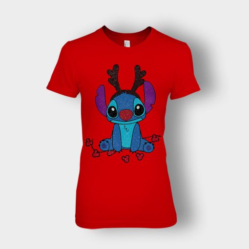 Resting-Christmas-Face-Disney-Lilo-And-Stitch-Ladies-T-Shirt-Red