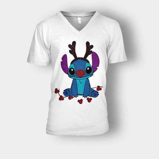 Resting-Christmas-Face-Disney-Lilo-And-Stitch-Unisex-V-Neck-T-Shirt-White