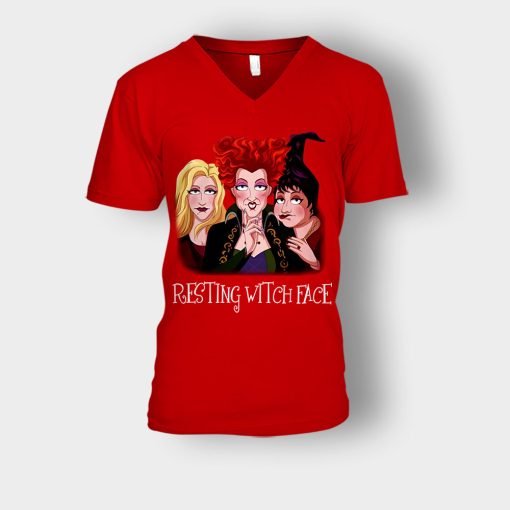 Resting-Witch-Face-Disney-Hocus-Pocus-Inspired-Unisex-V-Neck-T-Shirt-Red