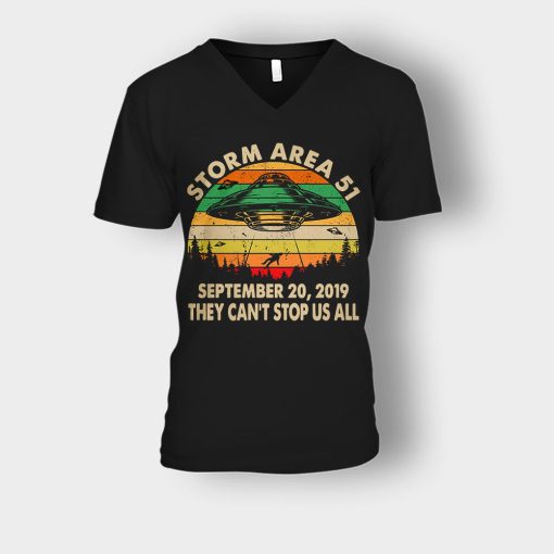 Retro-Sunset-Storm-Area-51-September-20-2019-They-Cant-Stop-Us-All-Unisex-V-Neck-T-Shirt-Black