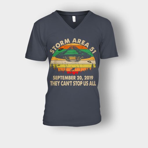 Retro-Sunset-Storm-Area-51-September-20-2019-They-Cant-Stop-Us-All-Unisex-V-Neck-T-Shirt-Dark-Heather