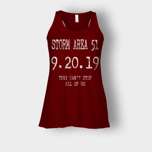 STORM-AREA-51-They-Cant-Stop-All-of-Us-Alien-UFO-Ver.-1-Bella-Womens-Flowy-Tank-Maroon