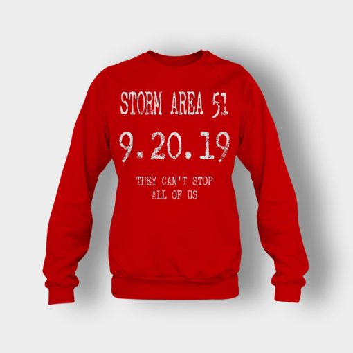 STORM-AREA-51-They-Cant-Stop-All-of-Us-Alien-UFO-Ver.-1-Crewneck-Sweatshirt-Red