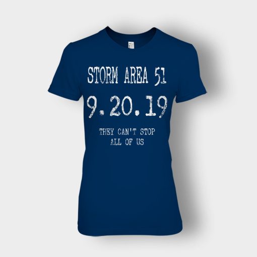 STORM-AREA-51-They-Cant-Stop-All-of-Us-Alien-UFO-Ver.-1-Ladies-T-Shirt-Navy