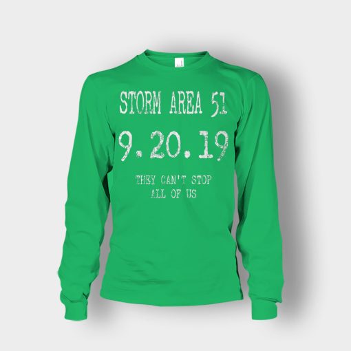STORM-AREA-51-They-Cant-Stop-All-of-Us-Alien-UFO-Ver.-1-Unisex-Long-Sleeve-Irish-Green