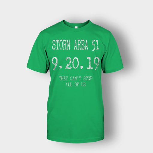 STORM-AREA-51-They-Cant-Stop-All-of-Us-Alien-UFO-Ver.-1-Unisex-T-Shirt-Irish-Green