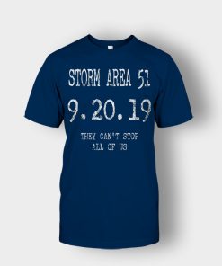 STORM-AREA-51-They-Cant-Stop-All-of-Us-Alien-UFO-Ver.-1-Unisex-T-Shirt-Navy