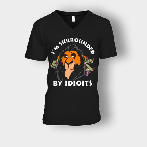 Scar-Surrounded-by-Idiots-The-Lion-King-Disney-Inspired-Unisex-V-Neck-T-Shirt-Black