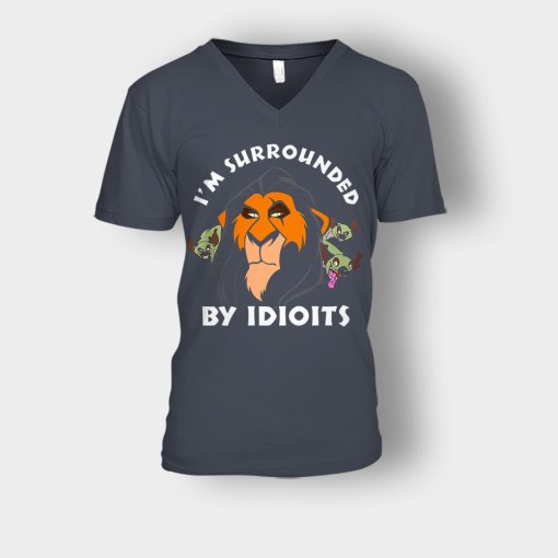 Scar-Surrounded-by-Idiots-The-Lion-King-Disney-Inspired-Unisex-V-Neck-T-Shirt-Dark-Heather