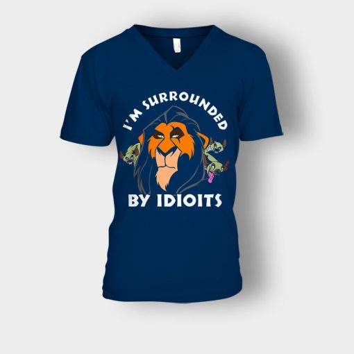 Scar-Surrounded-by-Idiots-The-Lion-King-Disney-Inspired-Unisex-V-Neck-T-Shirt-Navy