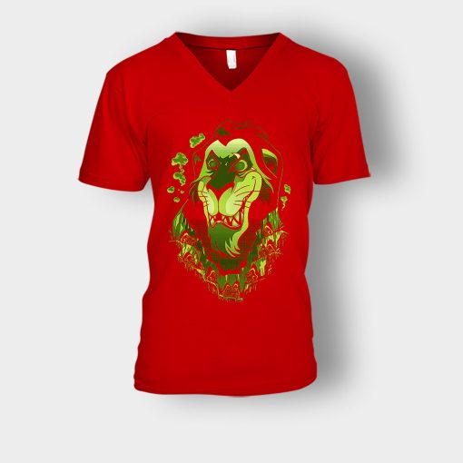 Scar-The-Lion-King-Disney-Inspired-Unisex-V-Neck-T-Shirt-Red