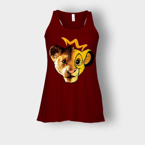 Simba-Old-And-New-Version-The-Lion-King-Disney-Inspired-Bella-Womens-Flowy-Tank-Maroon