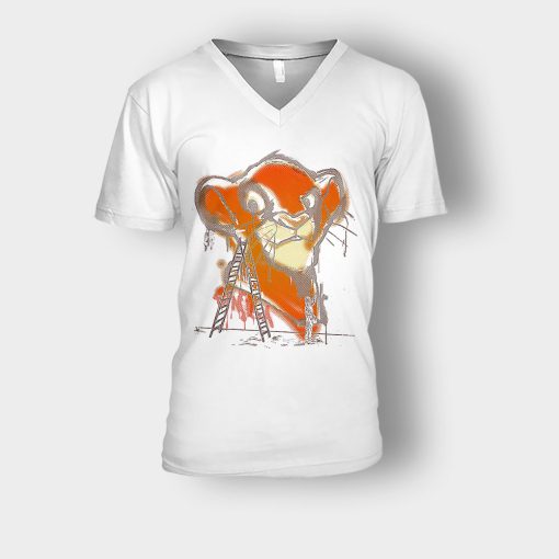 Simbas-Creature-The-Lion-King-Disney-Inspired-Unisex-V-Neck-T-Shirt-White