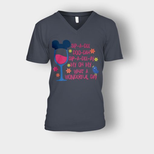 Sip-A-Dee-Doo-Da-Disney-Inspired-Unisex-V-Neck-T-Shirt-Dark-Heather