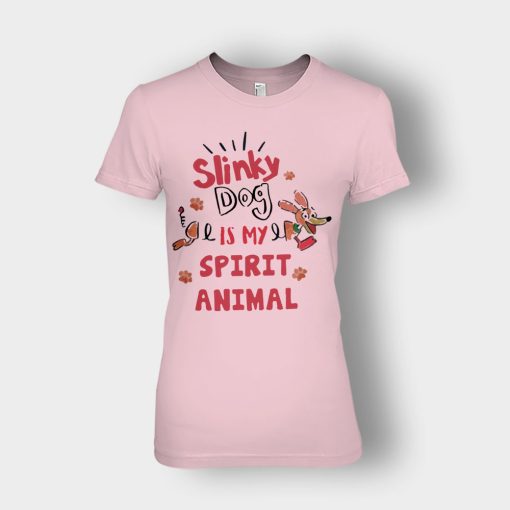 Slinky-Dog-Is-My-Spirit-Animal-Disney-Toy-Story-Ladies-T-Shirt-Light-Pink