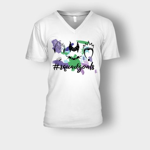 Squad-Goals-Hashtag-Disney-Villains-Unisex-V-Neck-T-Shirt-White
