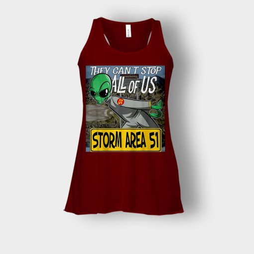 Storm-Area-51-Aliens-they-cant-stop-all-of-us-Bella-Womens-Flowy-Tank-Maroon