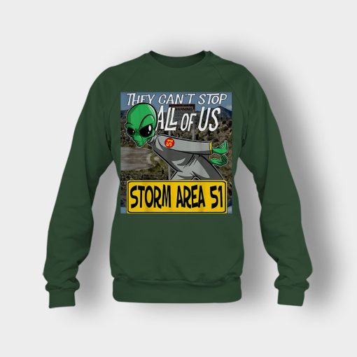 Storm-Area-51-Aliens-they-cant-stop-all-of-us-Crewneck-Sweatshirt-Forest