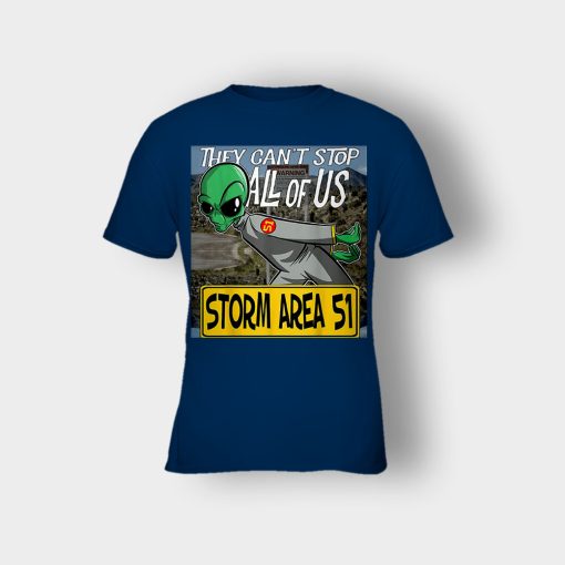 Storm-Area-51-Aliens-they-cant-stop-all-of-us-Kids-T-Shirt-Navy