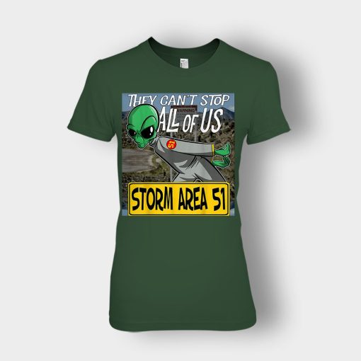 Storm-Area-51-Aliens-they-cant-stop-all-of-us-Ladies-T-Shirt-Forest
