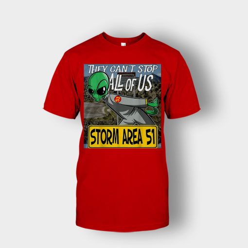 Storm-Area-51-Aliens-they-cant-stop-all-of-us-Unisex-T-Shirt-Red