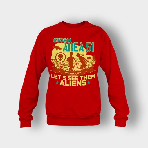 Storm-Area-51-Lets-see-them-Aliens-September-20-2019-Crewneck-Sweatshirt-Red