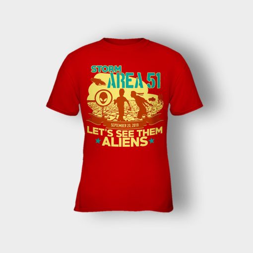 Storm-Area-51-Lets-see-them-Aliens-September-20-2019-Kids-T-Shirt-Red